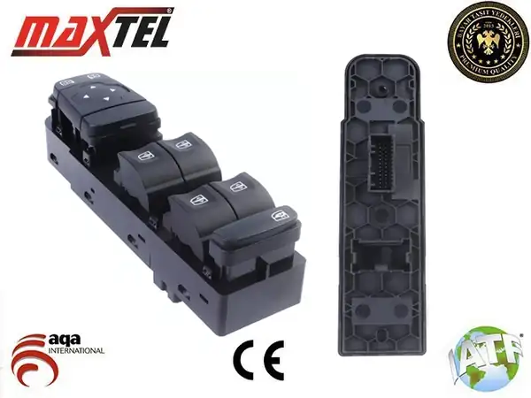 MAXTEL 182-04-253 | Cam Kaldırma Anahtarı Ön Sol 24pin Ayna Katlamasiz Renault