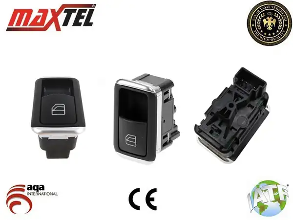 MAXTEL 182-08-202 | Cam Kaldırma Anahtarı Sağ Siyah Mercedes W242 W204 W212 S212 W218