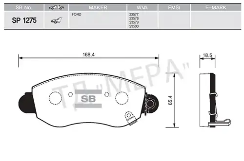 HI-Q SP1275 | Ön Fren Balatası Transit V184 01 06 A Çeker