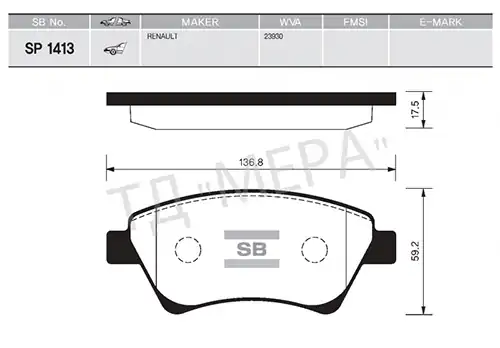 HI-Q SP1413 | Ön Fren Balatası Renault Megane II 02 Kangoo 01 Sc Nic II 03 Grand Sc Nic II 03 1 5 dCi 1 6 1 9 dCi 2 0