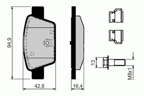 HI-Q SP1893 | Arka Fren Balatası Fiat Stilo 02 Linea 07 Bravo II 07 14 Alfa Romeo Mıto 08 Multıpla 99
