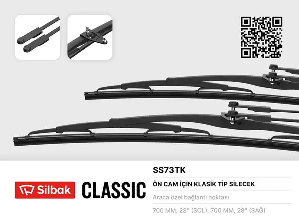 SİLBAK SS73TK | Silecek Süpürgesi Ecobus 700 mm Civatalı Bağlantı