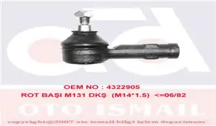 SİSMAK 110130 | Rot Başı Dogan Şahin Kartal M 131 Dks 77 02 2 Adet