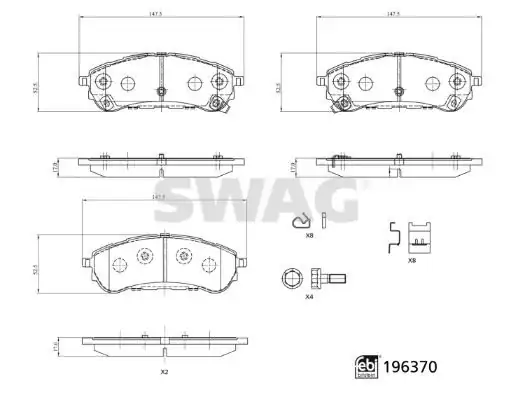 SWAG 33112141 | Ranger 2011 Arka Fren Balatası Ford