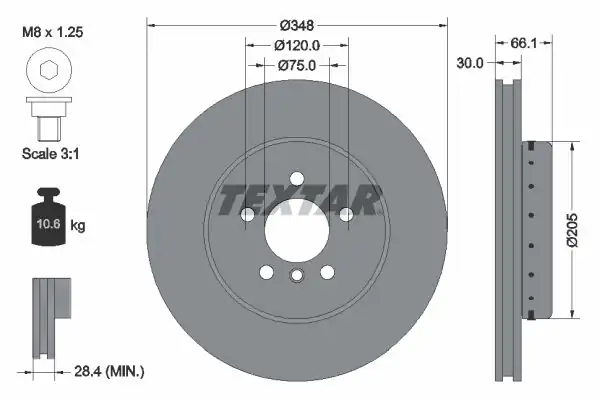 TEXTAR 92265725 | Fren Diski F 10 11 Ön 525 Dx 528 530 535 Tek