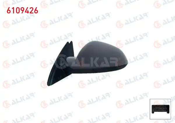 ALKAR 6109426 | Dış Dikiz Aynası Sol Elektrikli Asferık Isıtmalı Astarlı Otomatik Katlanır Hafızalı 13 Pin Opel Insignia A G09 2008
