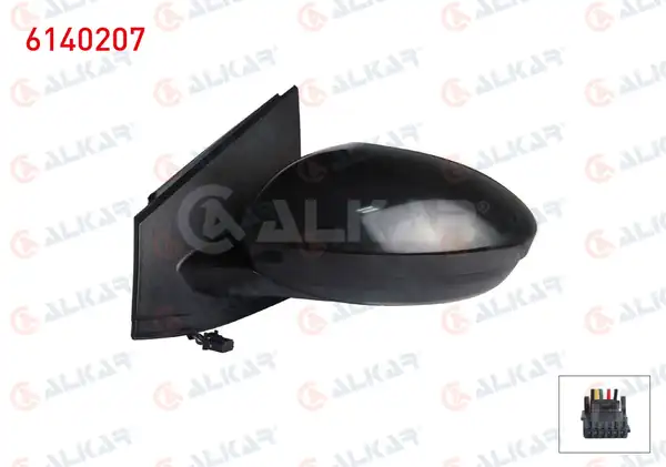 ALKAR 6140207 | Dış Dikiz Aynası Sol Elektrikli Isıtmalı 5 Pin Dacia Sandero Stepway II B8_ 2021 Jogger 2022 Logan III 2021