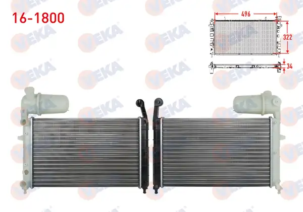 VEKA 16-1800 | Su Radyatörü Mekanik Fiat Tempra 1 4 Karburatorlu Bıdonlu M T 1992 1999