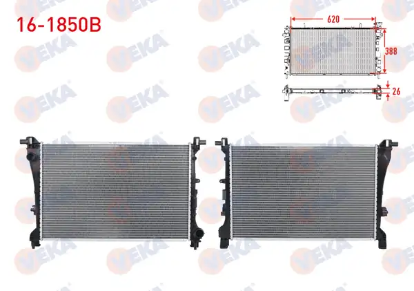 VEKA 16-1850B | Su Radyatörü Brazing Fiat 500l 0 9 1 3 Mjt 1 4i 1 6 Mjt 2012