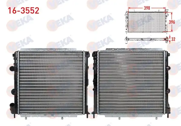 VEKA 16-3552 | Su Radyatörü Mekanik Renault R9 (L42) 1.4E Enjeksıyonlu 1985-2000