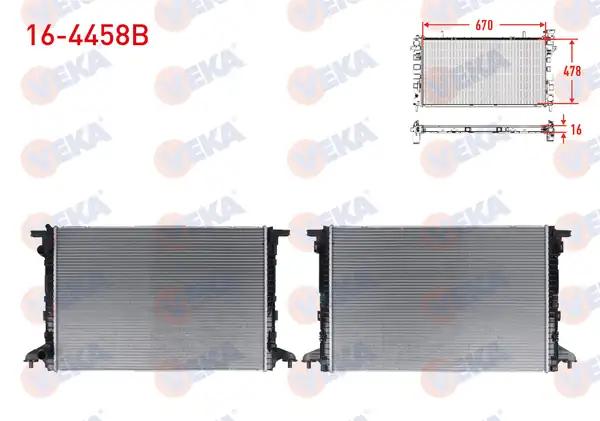 VEKA 16-4458B | Su Radyatörü Brazing Audi A4 (8W2,B9) 1.4 TFSI M-T 2015 -