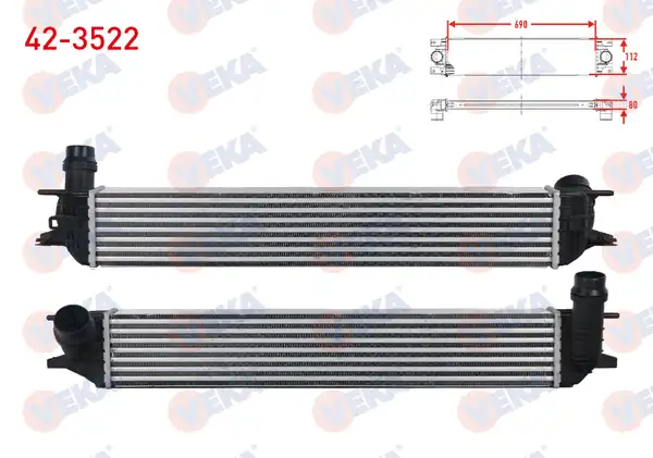 VEKA 42-3522 | Turbo Radyatörü İntercooler Renault Laguna III Grandtour 1 5 dCi M T 2 0 dCi M T 2007 Latitüde 1 5 dCi 2011