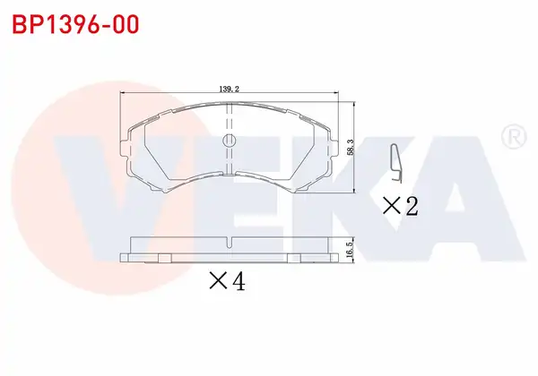 VEKA 139600 | Fren Balatası Ön Fişli Mitsubishi Pajero 00