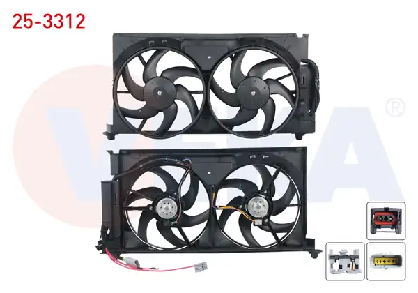 VEKA 25-3312 | Fan Motoru Su Klima Davlumbazlı Çiftli Tesisatlı Peugeot Partner 5 5f 1 9 D 1996 2008