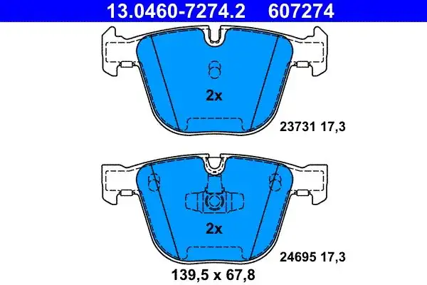 ATE 13 0460 7274 2 Fren Balatası Arka Bmw F07 F01 F02 F03 F04
