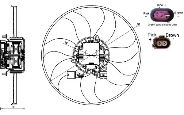 Mahle CFF 170 000s Fan Motoru 360 mm 300w VW Caddy 04 Golf 04 14 Passat 06 15 Audi A3 04 13 Seat Leon 06 13 Skoda Octavia 09 13
