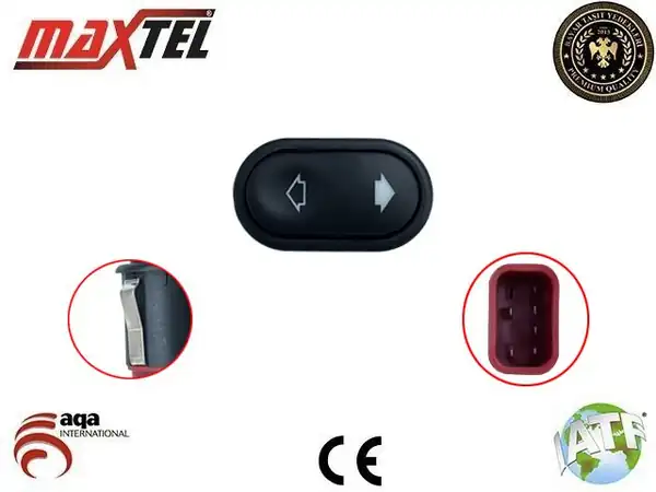 MAXTEL 18202062 | Cam Açma Anahtar Kumanda Anahtarı Transit T12 15 92 00 Transit V184 00 06 Escort VII 95 99 Mondeo II 96 00 6 Pin