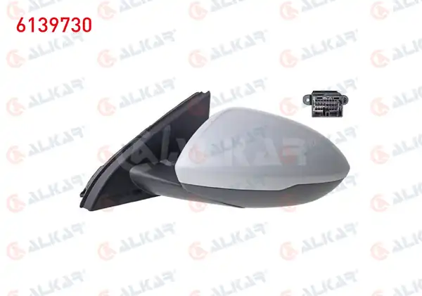 ALKAR 6139730 | Dış Dikiz Aynası Sol Elektrikli Asferık Isıtmalı Astarlı 5 Pin Opel Insignia B Z18 2017
