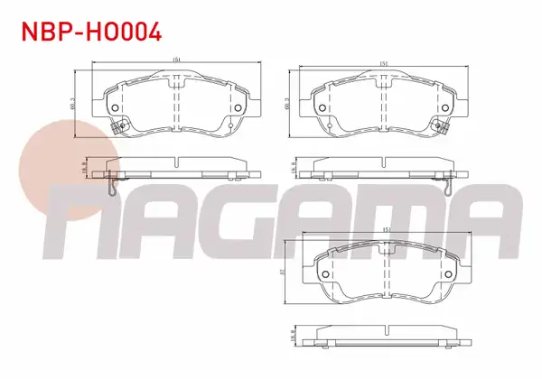 NAGAMA Nbp Ho004 Fren Balata Ön Ikazlı Honda Cr V III