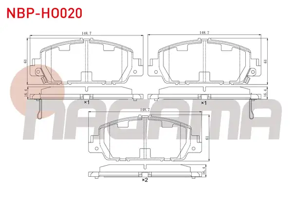 NAGAMA Nbp Ho020 Fren Balata Ön Ikazlı Honda Hr V Ru 1 5 İ Vtec 1 6 İ Dtec 2016