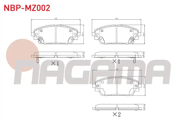 NAGAMA Nbp Mz002 Fren Balata Ön Ikazlı Mazda 3 Bm Skyactıve G100 G120 G165 D150 2013