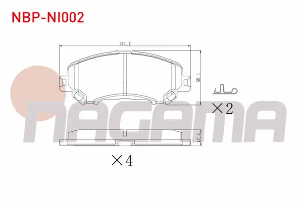 NAGAMA Nbp Ni002 Fren Balata Ön Nissan Qashqai 2014 X Traıl 2013 Renault Kadjar 2015 Megane IV 2016 Talisman 2015