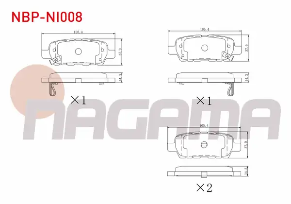 NAGAMA Nbp Ni008 Fren Balata Arka Nissan Qashqai
