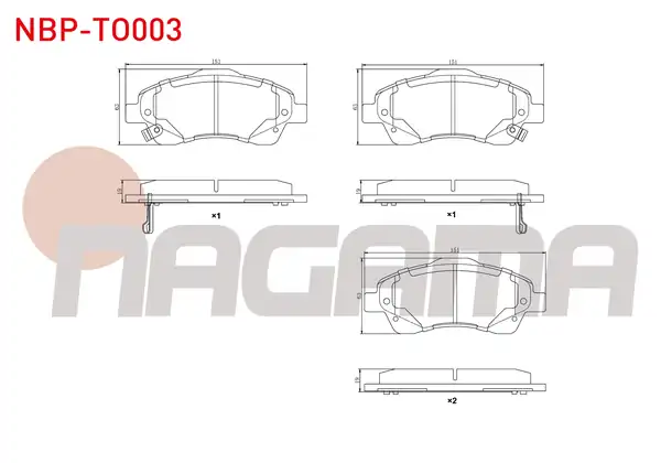 NAGAMA Nbp To003 Fren Balata Ön Ikazlı Toyota Avensis