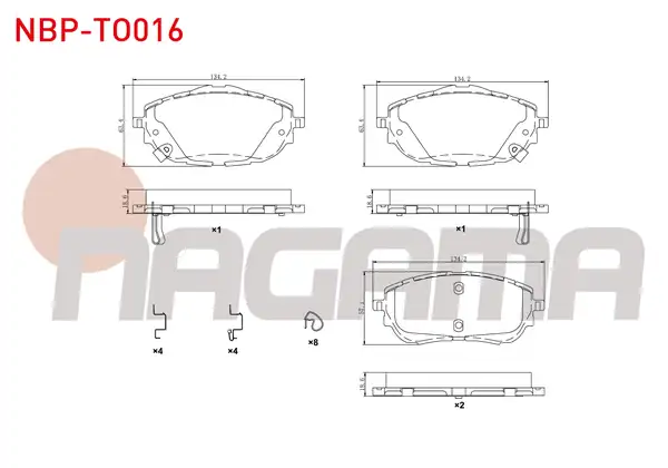 NAGAMA Nbp To016 Fren Balata Ön Ikazlı Toyota Corolla