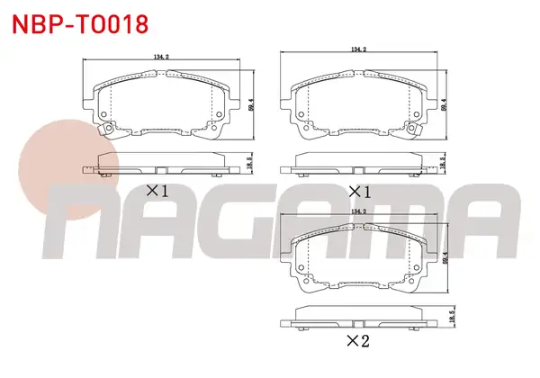 NAGAMA Nbp To018 Fren Balata Ön Ikazlı Toyota Corolla _e21_ 1 8 Hybrid 2019 Corolla _e21_ 1 6 Vvt İ 2019