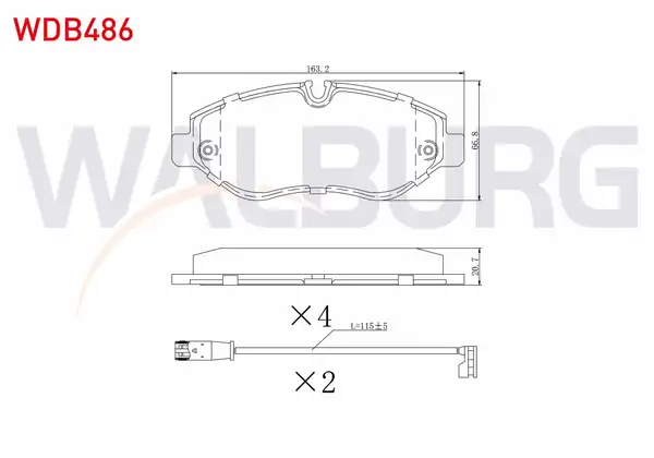 WALBURG WDB486 | Fren Balata Ön Fişli Mercedes Sprinter