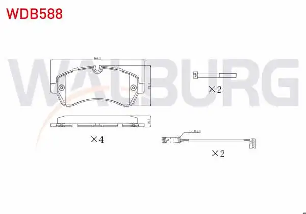 WALBURG WDB588 | Fren Balata Ön Fişli VW Crafter Çift Teker 2006-2018 / Mercedes Sprinter Çift Teker 2006-2018 / Mercedes Sprinter Tek Teker 2018-/ Mercedes Sprinter Çift Teker 2018 -