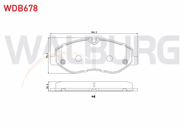 WALBURG WDB678 | Fren Balata Ön Mercedes Vito W447 111 CDI 2014 W447 114 CDI 2014 W447 116 CDI 2014 W447 119 Bluetec 2014
