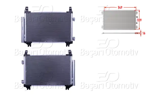 WISCO 3143444-00 | Klima Radyatörü 549x339x16 Toyota Yaris 1 0 1 3 1 33 Vvt İ 05 11