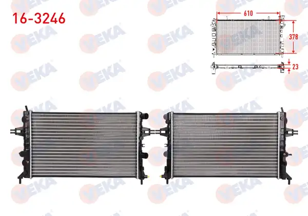 VEKA 16-3246 | Su Radyatörü Mekanik Opel Astra G F69 1 2 16v M T Ac 1998 2005