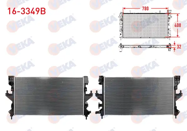 VEKA 16-3349B | Su Radyatörü Brazing Peugeot Boxer 2 0 2015 Citroen Jumper 2 0 Bluehdi 2015 M T