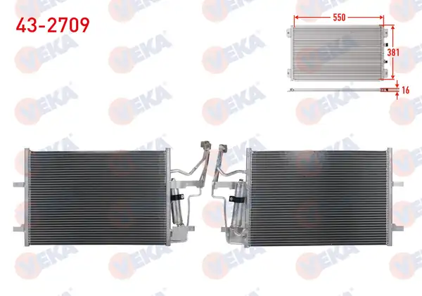 VEKA 43-2709 | Klima Radyatörü Mazda 3 Bk12 Bk14 Bl 1 4i 2003 2009