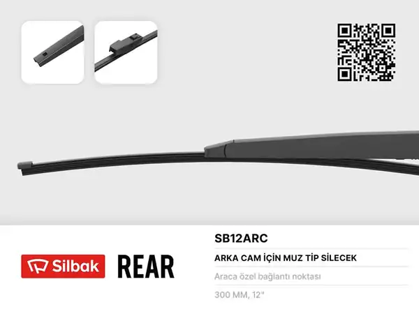 SİLBAK SB12ARC | Silecek Süpürgesi Arka Muz Tipi 300mm VW Polo 7 06 17