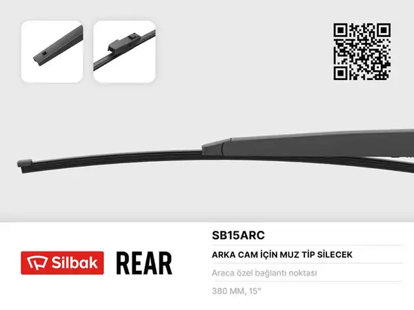 SİLBAK SB15ARC | Silecek Süpürgesi Arka Muz Tipi 380mm Skoda Fabia Combi Nj5 08 14 VW Tiguan 02 16
