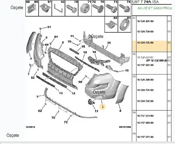 BİTAPART BPE278022 | Ön Tampon Sol Boxer 4 Çıta Delikli