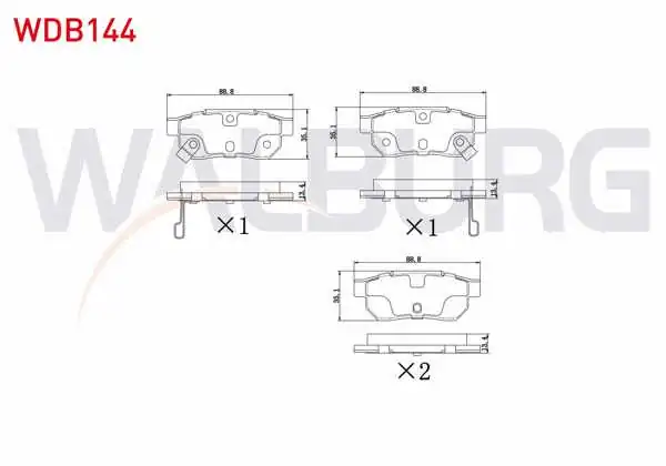 WALBURG WDB144 | Fren Balata Arka Ikazlı Honda Civic IV