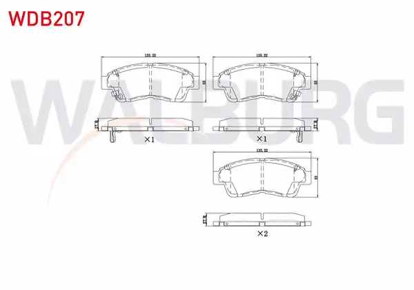 WALBURG WDB207 | Fren Balata Ön Ikazlı Tel Delikli Toyota Corolla