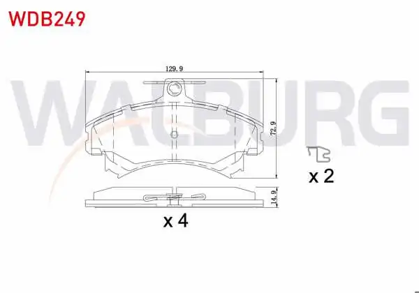 WALBURG WDB249 | Fren Balata Ön Mitsubishi