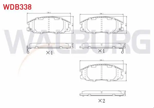 WALBURG WDB338 | Fren Balata Ön Ikazlı Hyundai Starex