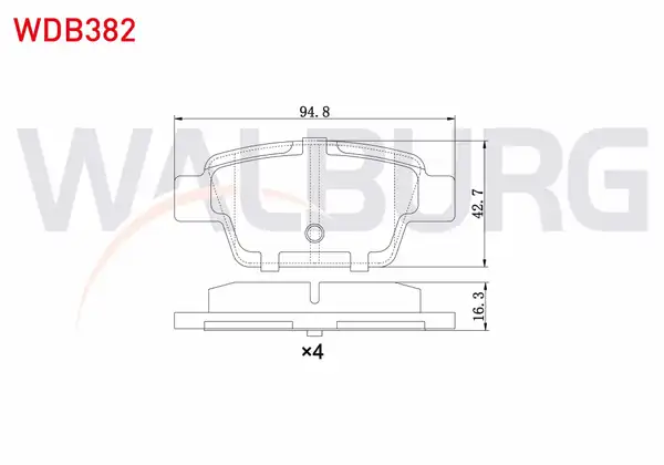 WALBURG WDB382 | Fren Balata Arka Fiat Linea