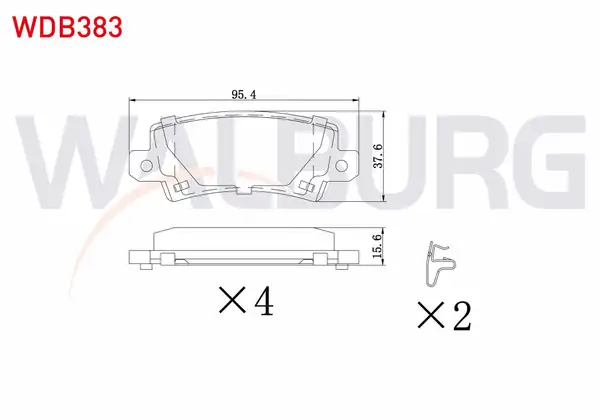 WALBURG WDB383 | Fren Balata Arka Ikazlı Toyota Corolla