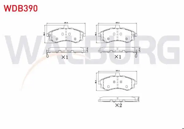 WALBURG WDB390 | Fren Balata Ön Ikazlı Hyundai Elantra