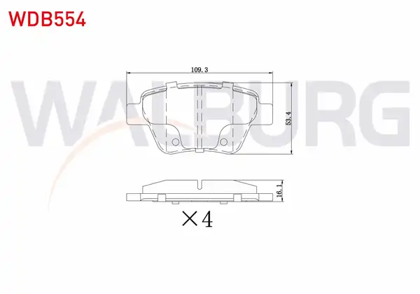 WALBURG WDB554 | Fren Balata Arka Golf VI