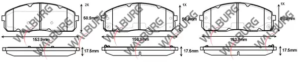 WALBURG WDB563 | Fren Balata Ikazlı Ön Hyundai H100 Kamyonet 2 5 D 16 5mm 2004
