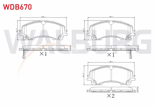 WALBURG WDB670 | Fren Balata Ön Ikazlı Nissan X Traıl